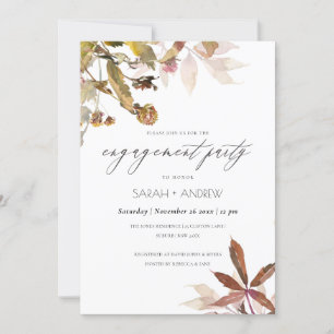 Rust Orange Fall Tree Branch Engagement Invite
