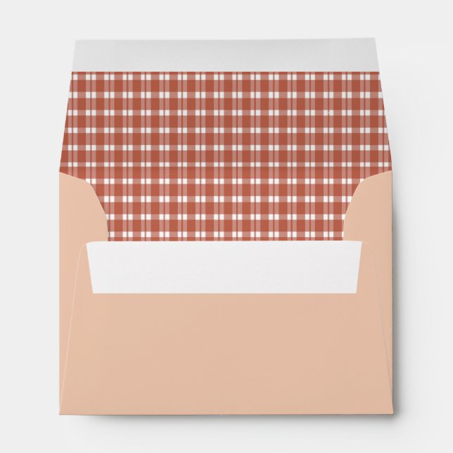 Rust Orange Gingham Print Envelope (Back (Bottom))
