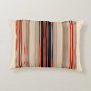 Rust Orange Modern Stripes Decorative Cushion