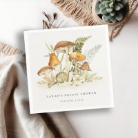 Rust Orange Mushroom Fern Foliage Bridal Shower