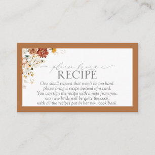 Rust Orange Please Bring A Recipe Enclosure Card