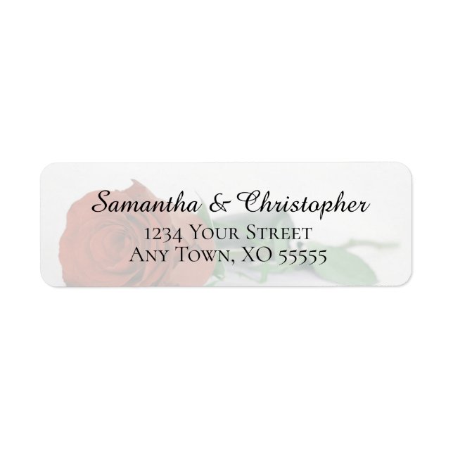 Rust Orange Rose Elegant Wedding Return Address Label (Front)