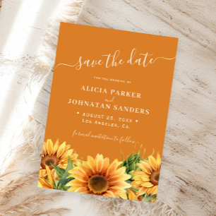 Rust orange rustic boho floral autumn fall wedding save the date