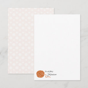 Rust Orange Yarn Ball Note Card