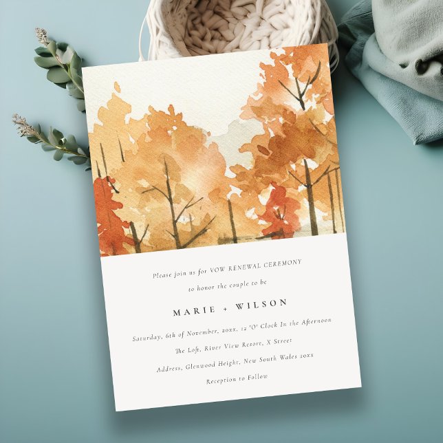 Rust Orange Yellow Autumn Fall Tree Couples Shower Invitation (Creator Uploaded)