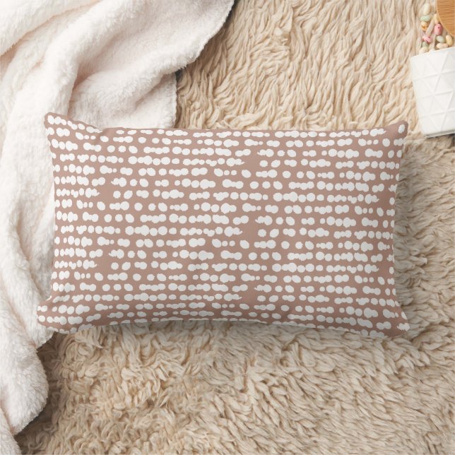 Rust Organic Dots Markmaking Pattern Lumbar Cushion (Blanket)