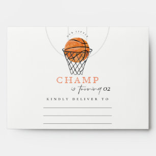 Rust Our Little Champ Basketball Any Age Birthday Envelope