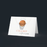 Rust Our Little Champ Basketball Any Age Birthday Thank You Card<br><div class="desc">For any further customisation or any other matching items,  please feel free to contact me at yellowfebstudio@gmail.com</div>