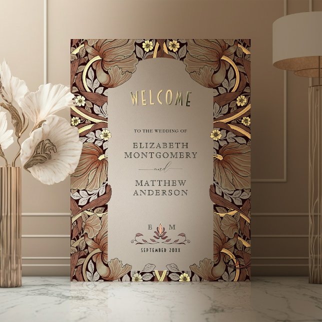 Rust Pimpernel William Morris Wedding Welcome Sign (Creator Uploaded)