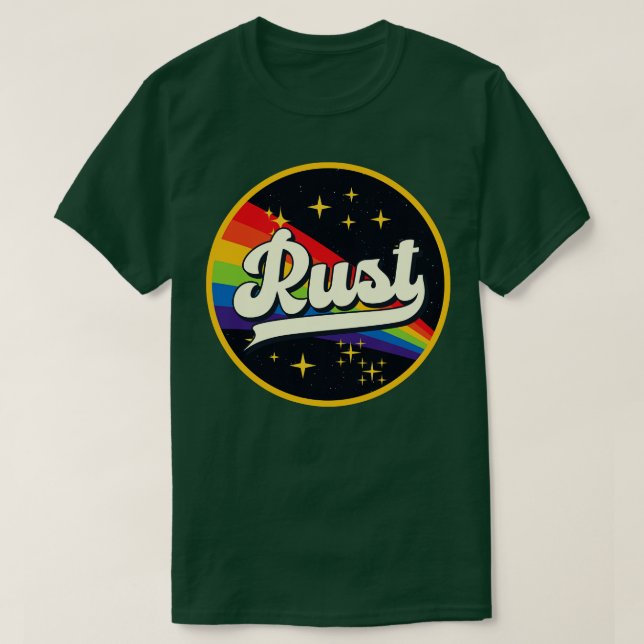 Rust Rainbow In Space Vintage Style T-Shirt (Design Front)
