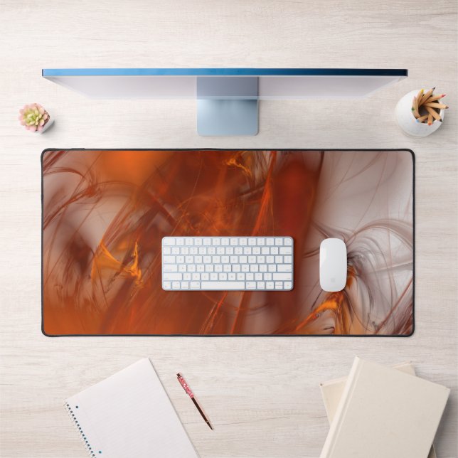 Rust Realm Fractal and Gold Desk Mat (Office 1)