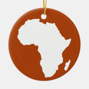 Rust Red Audacious Africa Ceramic Tree Decoration