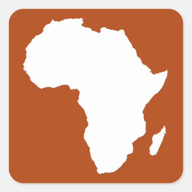 Rust Red Audacious Africa Square Sticker (Front)