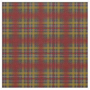 Rust Red, Grey and Gold Fall Plaid Fabric