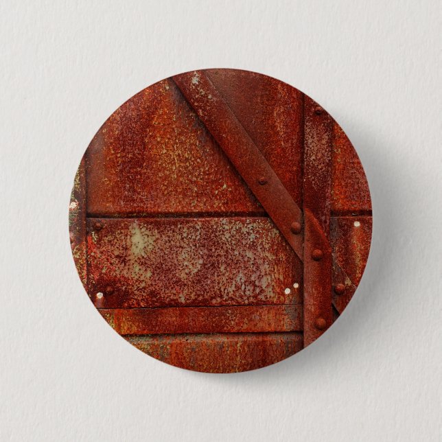 Rust Red Industrial Rivets 6 Cm Round Badge (Front)