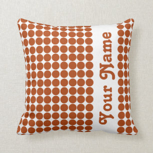 Rust Red Safari Dots with custom text Cushion