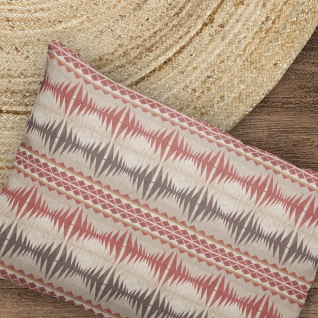 Rust Red Taupe Beige Dark Brown Tribal Art Pillowcase (Creator Uploaded)