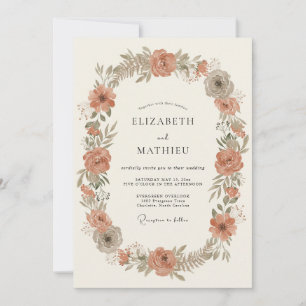 Rust Resplendent Botanical Wedding Invitation