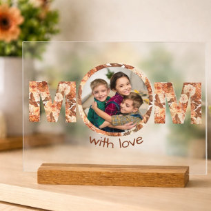 Rust Rose Custom Photo Mother's Day Gift Acrylic Sign