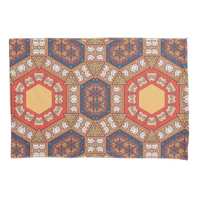 Rust Round Reversible Pillowcase (Front)