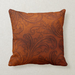 Rust scrolls cushion