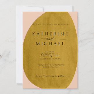 Rust shapes Wedding Invitation