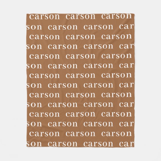  Rust Simple Personalised Repeating Name Fleece Blanket (Front)