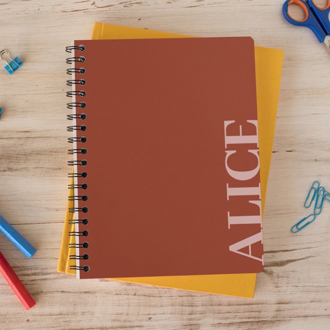 Rust Simple Text Style Custom Name Notebook (Creator Uploaded)