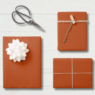 Rust Solid Colour   Classic   Elegant Trendy Wrapping Paper Sheet