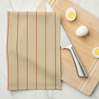 Rust Stripes on Beige Kitchen Towel