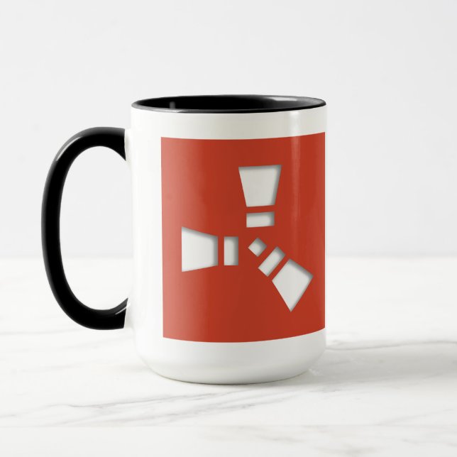 RUST Symbol Red on Clear Shadowed Mug (Left)