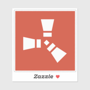 RUST Symbol White on Red  