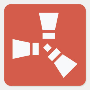 RUST Symbol White on Red Square Sticker