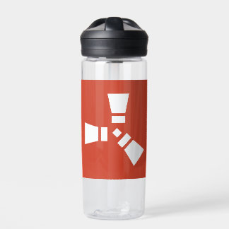 RUST Symbol White on Red   Water Bottle