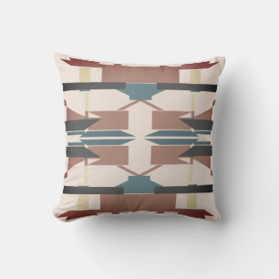 Rust Teal Beige Native American Southwest Art Look Cushion