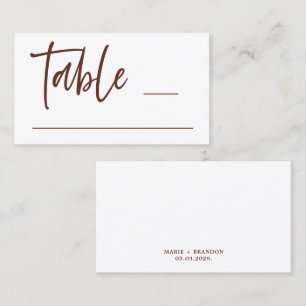 Rust Terracotta Bride and Groom Names Wedding Business Card
