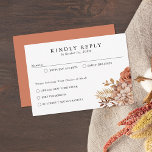 Rust Terracotta Fall Floral RSVP Card<br><div class="desc">An elegant bohemian fall floral RSVP wedding response card. Designed for you by Blackberry Boulevard.</div>