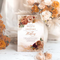 Rust Terracotta Flowers and Pampas Grass Wedding