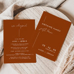 Rust Terracotta Minimalist Wedding Elopement Invitation<br><div class="desc">Rust Terracotta Minimalist Wedding Elopement Invitation</div>