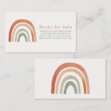 Rust terracotta rainbow books for baby card