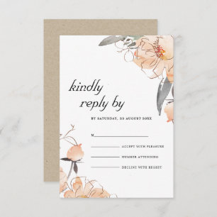 RUST TERRACOTTA WATERCOLOR FLORAL WEDDING RSVP ENCLOSURE CARD