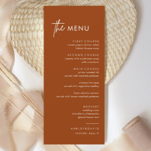 Rust Terracotta Wedding Dinner Menu