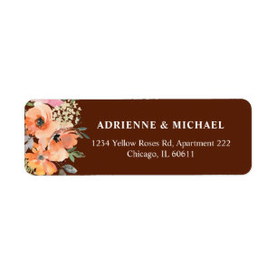 Rust Terracotta Wedding Return Address Label