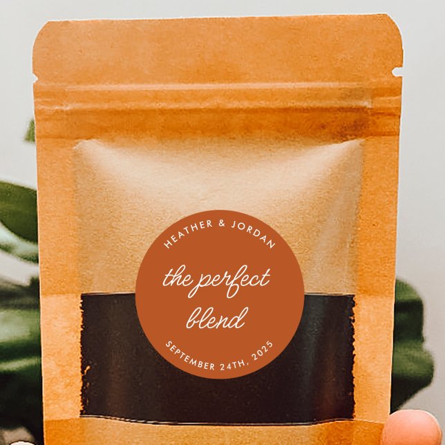 Rust The Perfect Bland Wedding Coffee Favours  Classic Round Sticker (Creator Uploaded)