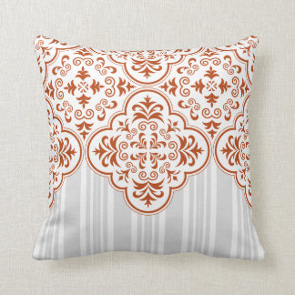 Rust Traditional Damask Pattern Cushion