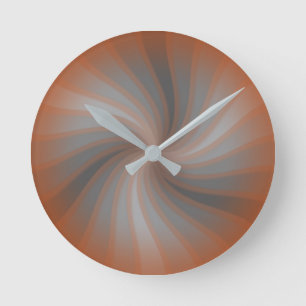 Rust Twirl Round Clock