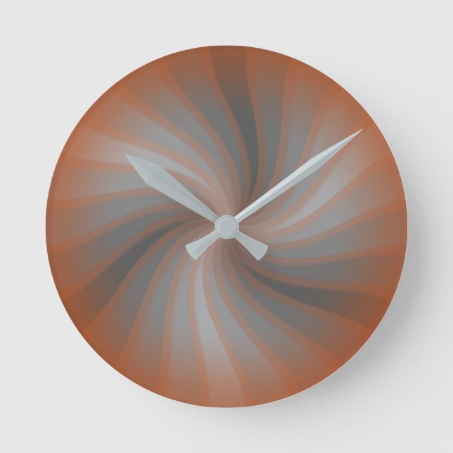 Rust Twirl  Round Clock (Front)