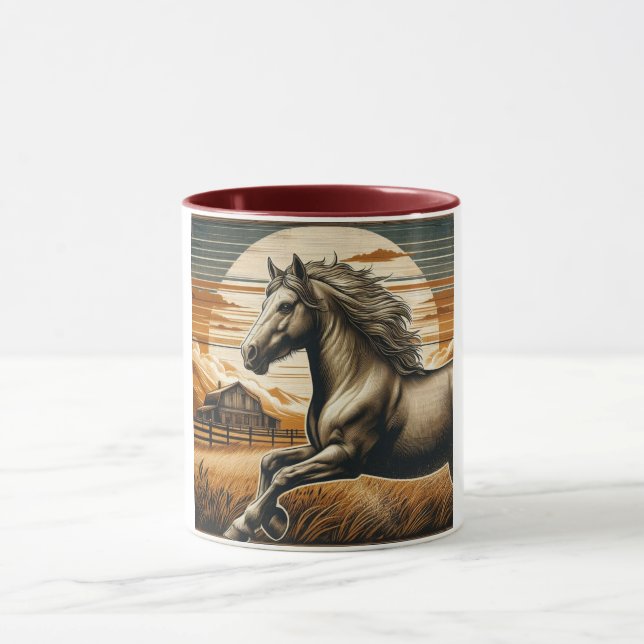 Rust/vintage horse/western  mug (Center)