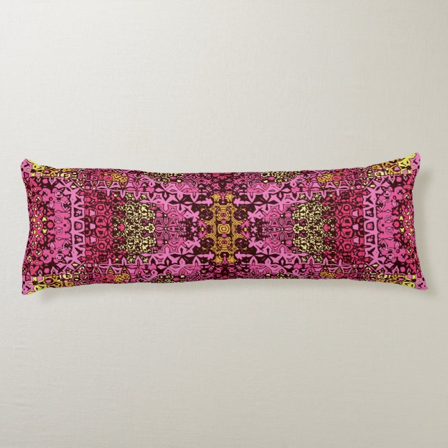Rust violet boho tapestry Body Pillow. Body Cushion (Back)