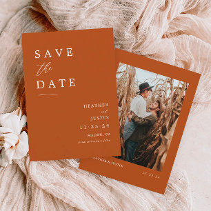 Rust Wedding Photo Save the Dates Save The Date